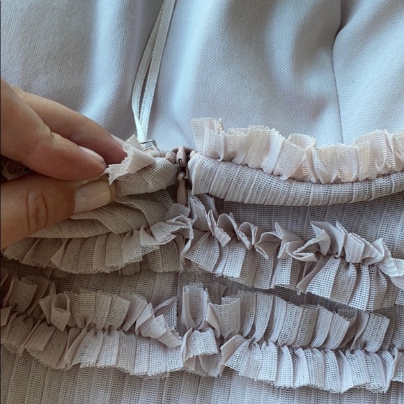 Js Collections Blush Pleated Mesh Halter FL Gown 4 - Picture 8 of 9